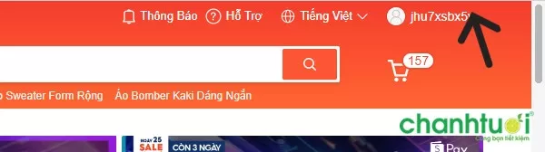 Ví dụ về tên đăng nhập Shopee