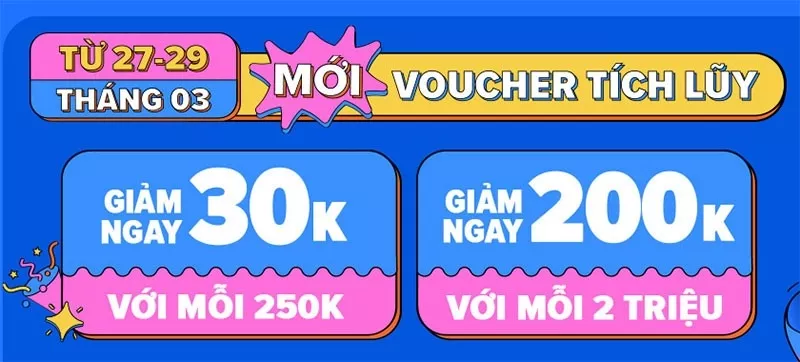 Voucher tích lũy Lazada