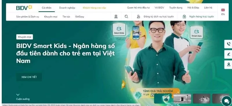 website ngân hàng BIDV