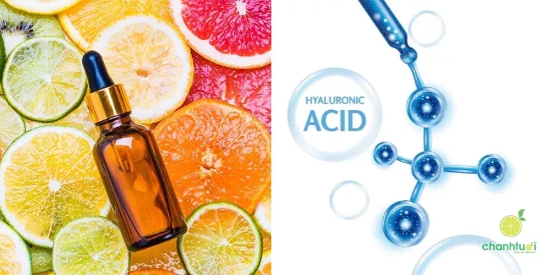 Serum vitamin C và kem dưỡng Hyaluronic Acid