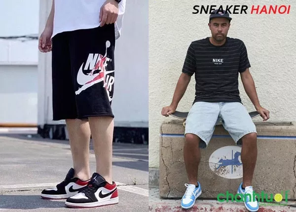 alt text: Phối giày Jordan cổ thấp với áo phông