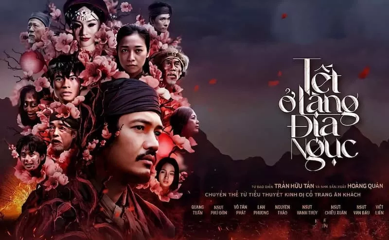 alt text: Poster phim Tết Ở Làng Địa Ngục với không khí rùng rợn