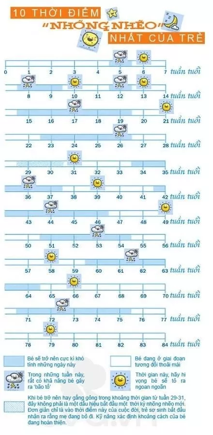 Bảng thời gian diễn ra 10 Wonder Week