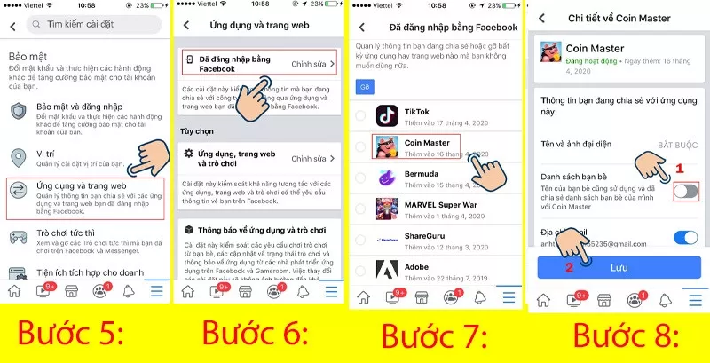 Các bước 5-8