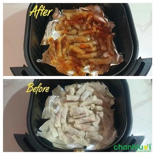 Chiên thức ăn bằng nồi chiên không dầu