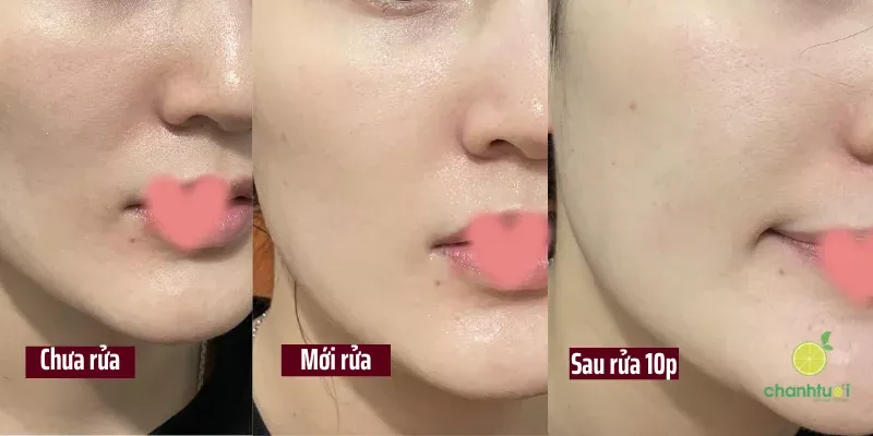 Da trước và sau khi rửa