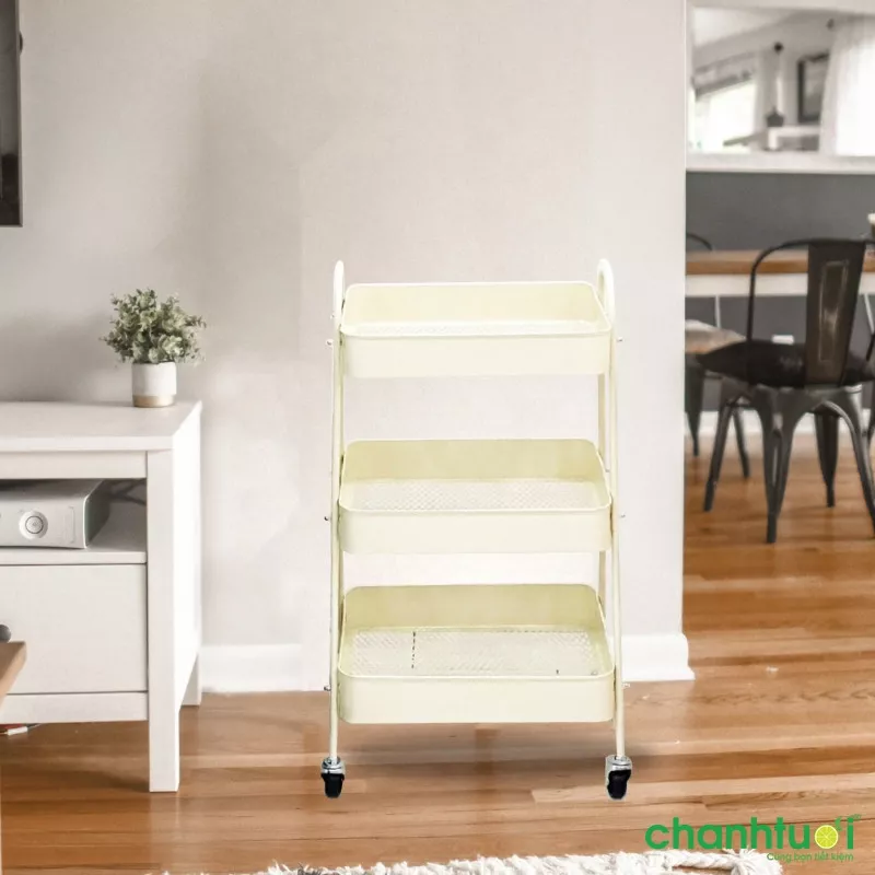 Kệ Pier đựng đồ đa năng có bánh xe, tay đẩy
