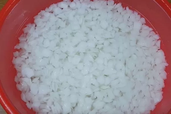 Thạch dừa sau khi ngâm
