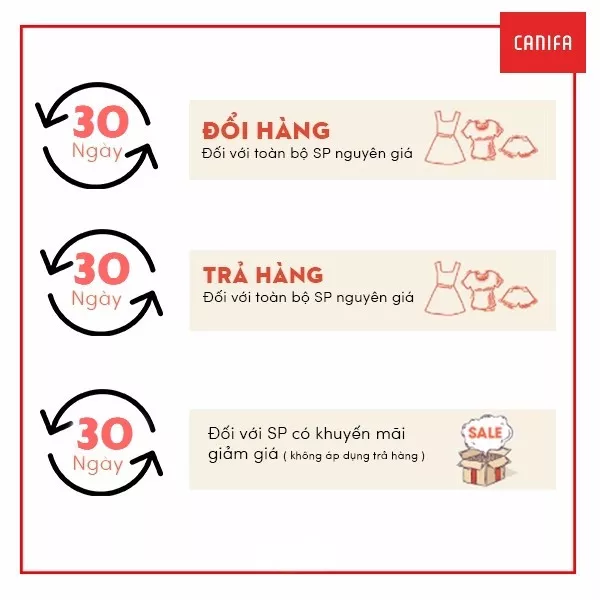 Thời gian đổi trả hàng Canifa